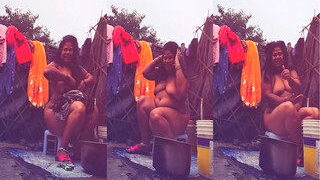Desi Bhabhi OutDoor Bathing | MyDesi