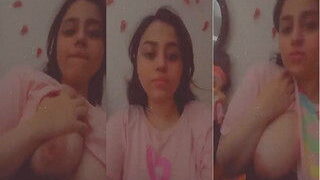Desi Girl Pressing Her Big Boobs | MyDesi