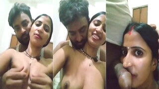 Desi Vlg Wife Boobs Pressing And Blowjob | MyDesi